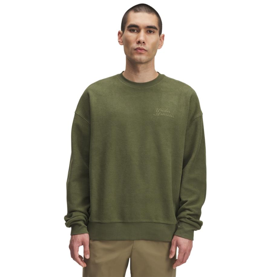 Under Armour Icon Rev Terry herenshirt met ronde hals Marine OD Groente / Marine OD Groente XXL Groen