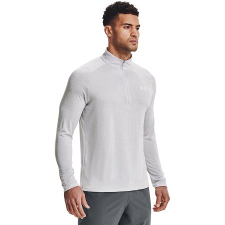 Under Armour Tech™ Herenshirt met korte rits en lange mouwen Halo Grijs / Wit 3XL