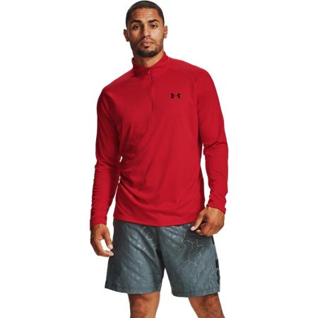 Under Armour Tech™ Herenshirt met korte rits en lange mouwen Rood / Zwart XS