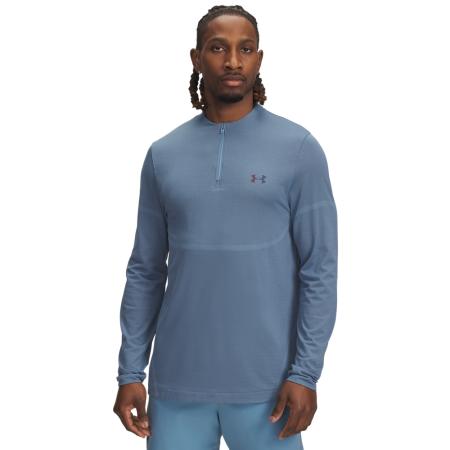 Under Armour Vanish Elite Seamless Herenshirt met korte rits Blauw Smoke / Iridescent XL