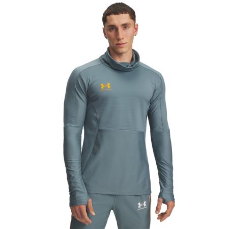 Herenshirt Under Armour Challenger Pro Winter met lange mouwen Jasper Blauw / SqUnder Armourd Oranje XL