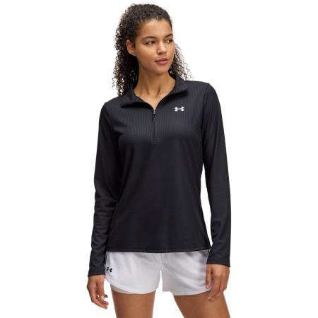 Under Armour Tech™ Rib Damesitem met korte rits Zwart / Wit M