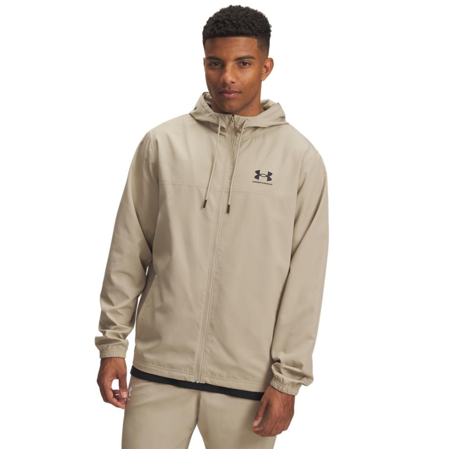 Under Armour Rival Woven Herenwindjack City Khaki / Zwart / Zwart S Bruin
