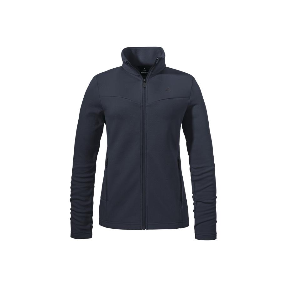 Schöffel Schöffel Functionele fleece jas Pine blauw / donkergrijs / oudroze -