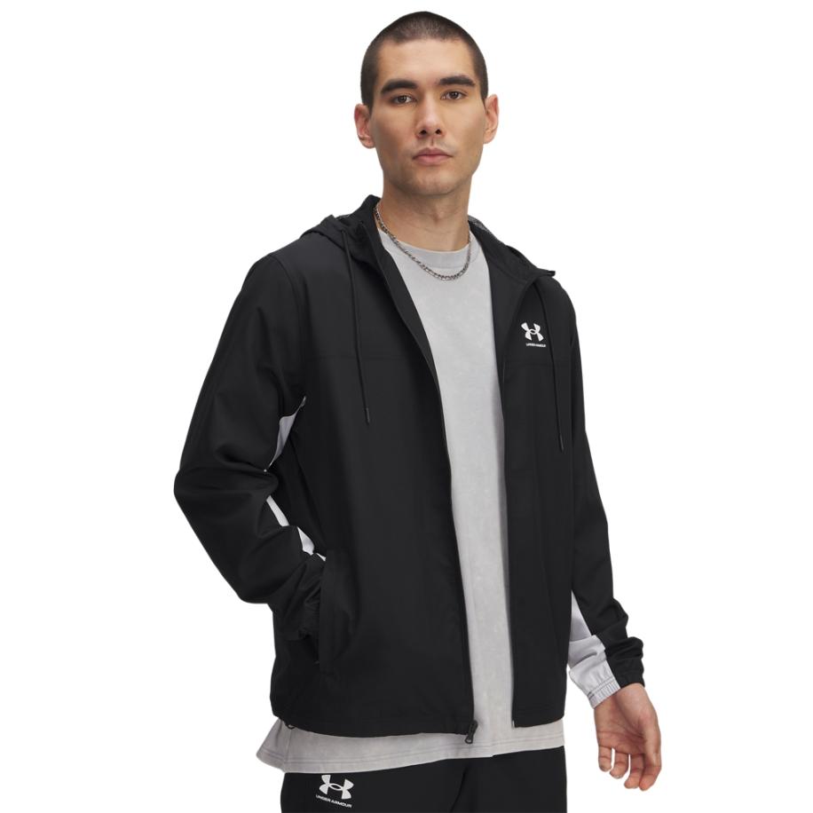 Under Armour Rival Woven Herenwindjack Zwart / Zwart / Wit XL Zwart
