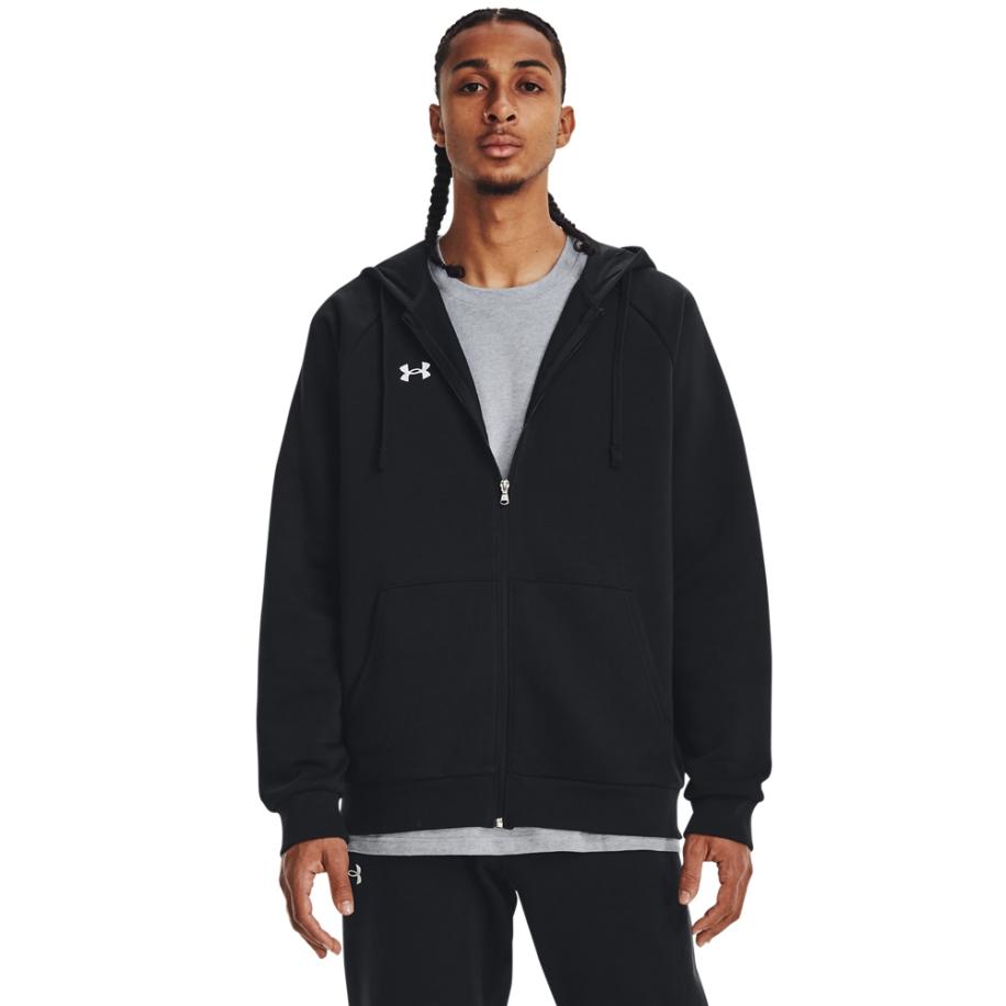 Herenhoodie Under Armour Rival Fleece met volledige rits Zwart / Wit XXL Zwart