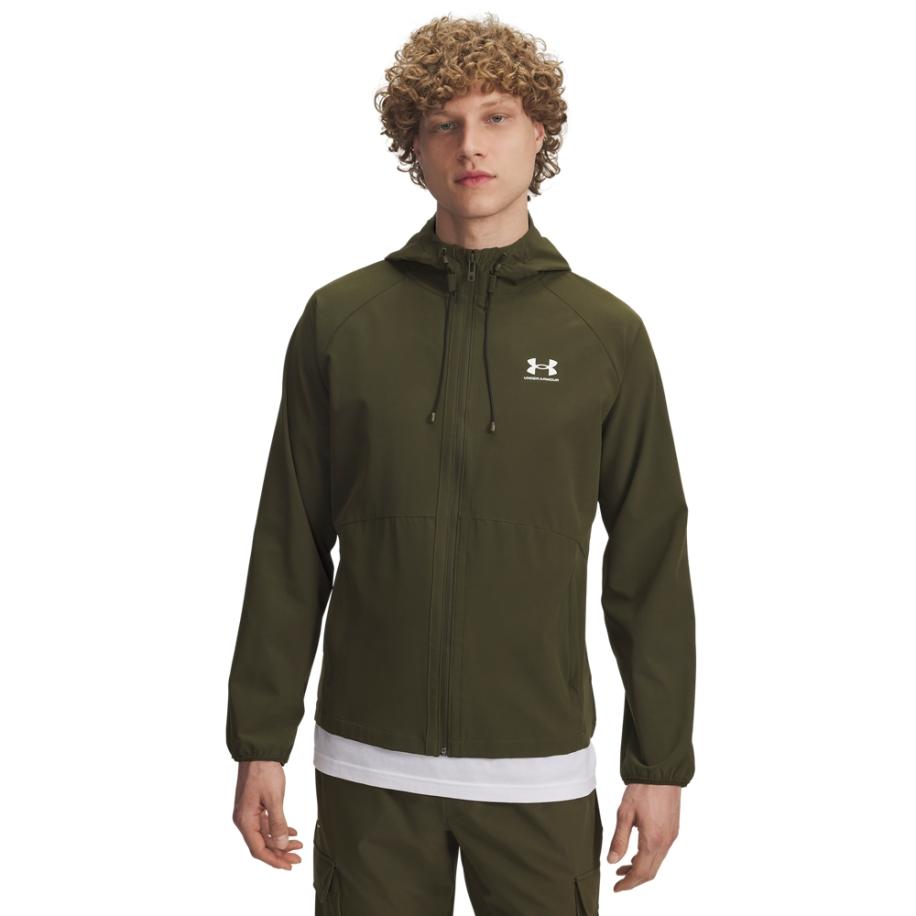 Under Armour Stretch Woven Herenwindjack Expedition Groente / Wit XS Groen
