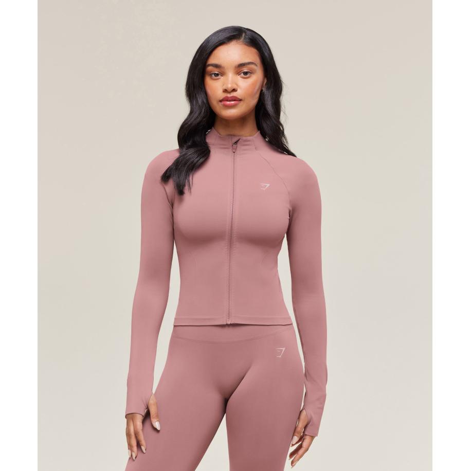 Gymshark Soft Sculpt Zip Up Jacket Calm Pink Roze