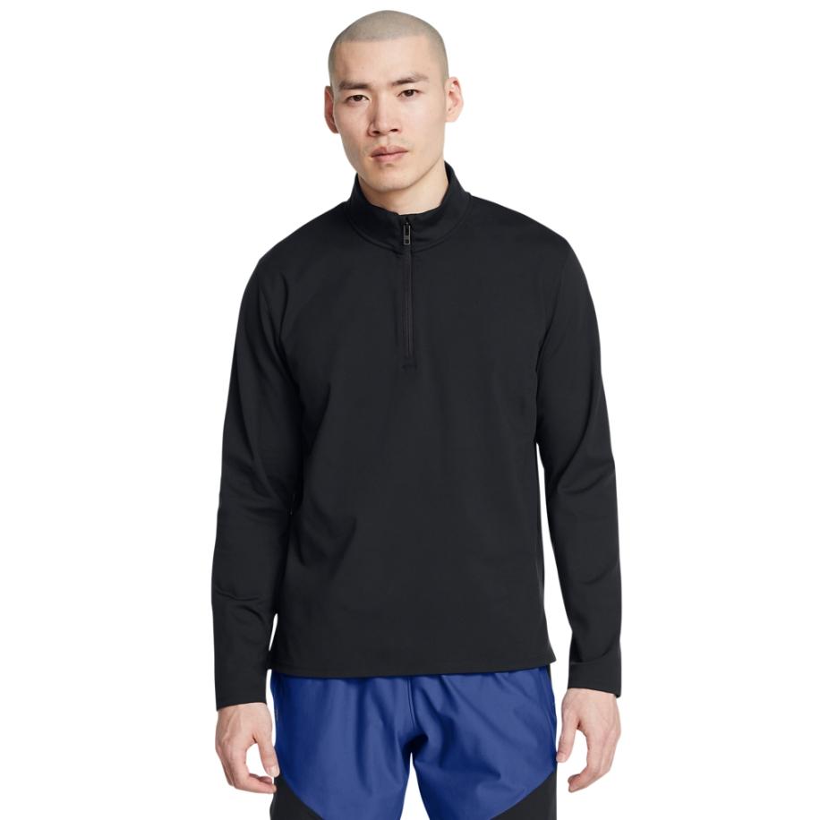 Herenshirt Under Armour Meridian met korte rits Zwart / Zwart XL Zwart