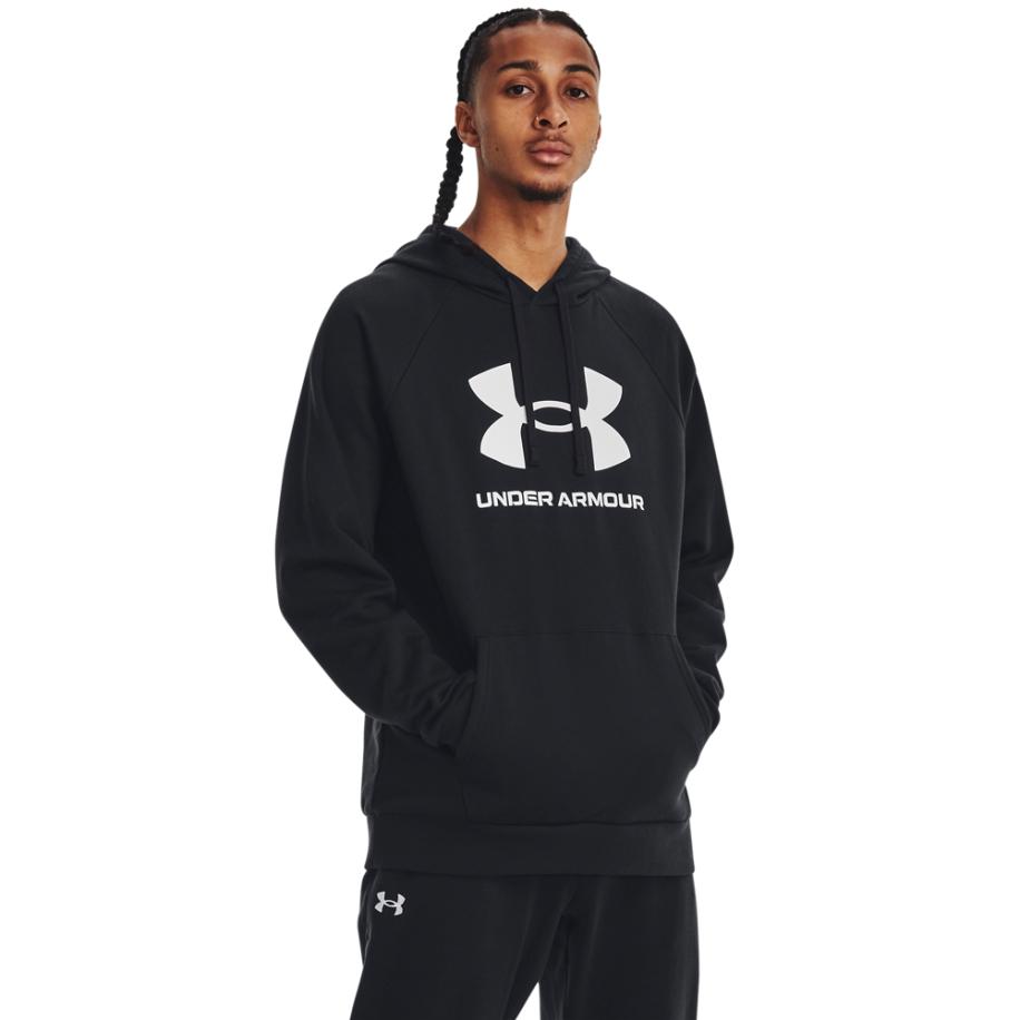 Under Armour Rival Fleece Logo herenhoodie Zwart / Wit XS Zwart