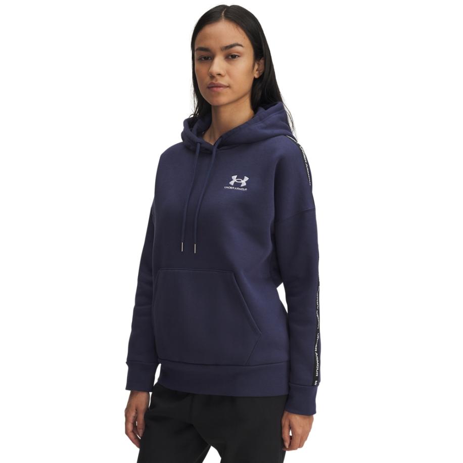 Dameshoodie Under Armour Icon Fleece Taped Washed Marineblauw / Wit L Blauw