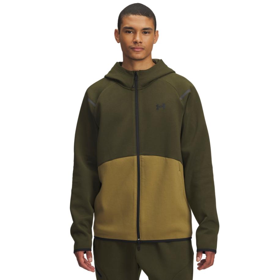 Under Armour Unstoppable Fleece Herenhoodie met rits Expedition Groente / Canteen Groente / Zwart XXL Groen