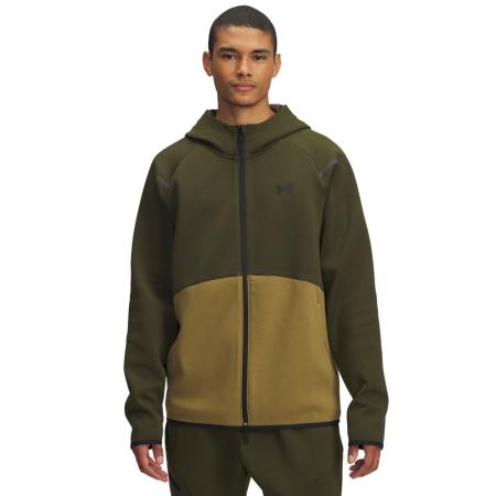 Under Armour Unstoppable Fleece Herenhoodie met rits Expedition Groente / Canteen Groente / Zwart XXL
