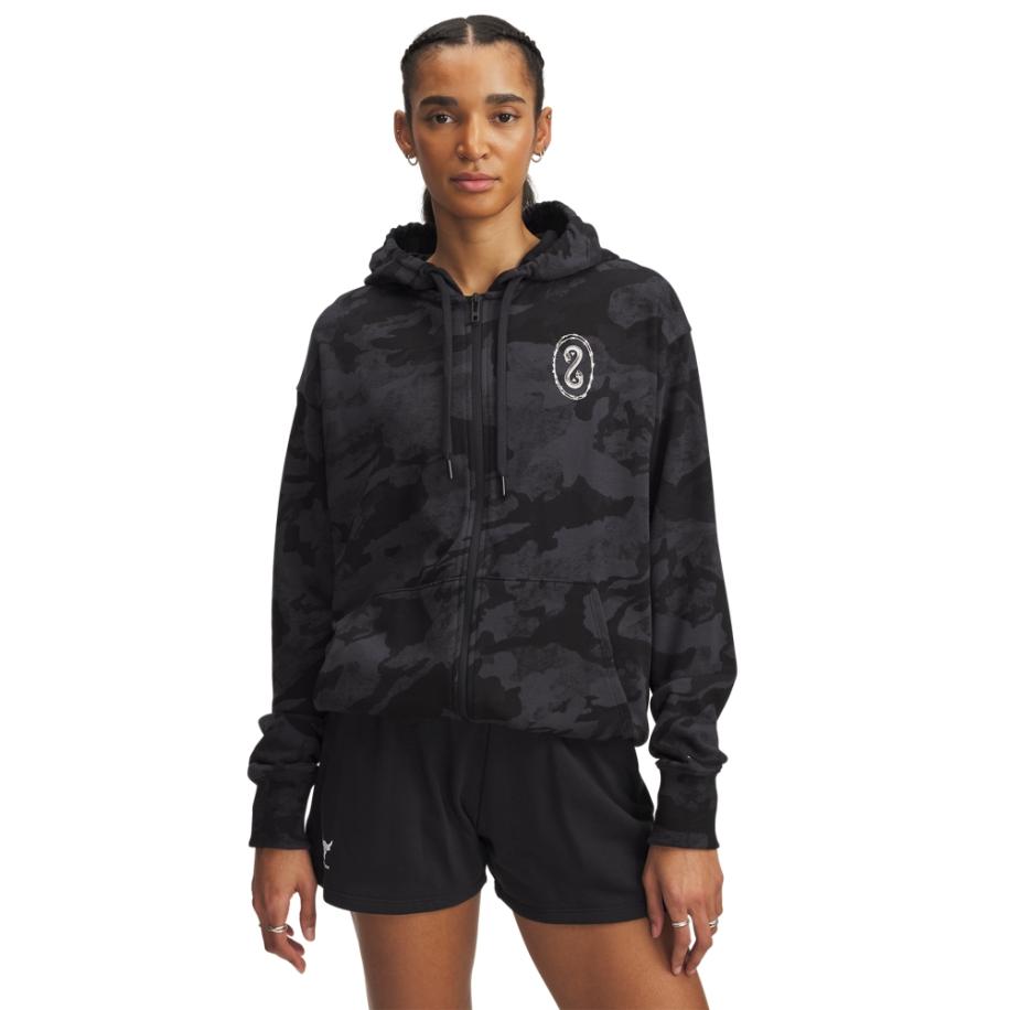 Project Rock Terry Damesitem met rits Zwart / Wit Clay S Zwart