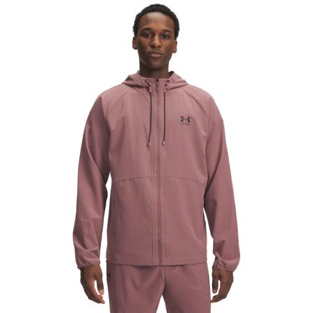 Under Armour Stretch Woven Herenwindjack Maroon Mist / Zwart L