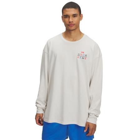 Oversized herenshirt met lange mouwen Under Armour Modern Sport Heavyweight Summit Wit / Blauw Atlantis XXL
