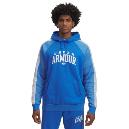 Under Armour Rival Fleece Colorblock herenhoodie Blauw Atlantis / Wit XXL