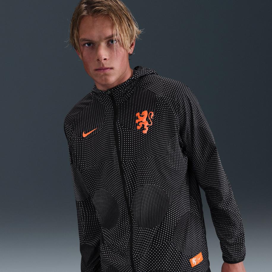 Nederland Aireez Nike voetbaljack met print voor heren - Zwart Zwart