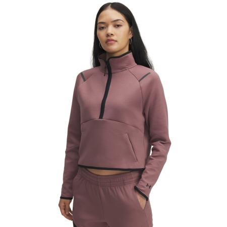 Damesitem met korte rits Under Armour Unstoppable Fleece Maroon Mist / Zwart M