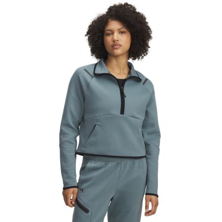 Damesitem met korte rits Under Armour Unstoppable Fleece Jasper Blauw / Zwart S