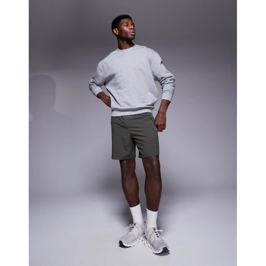 4505 - Oversized trainingssweatshirt van sneldrogende zware stof in gemêleerd grijs Grijs