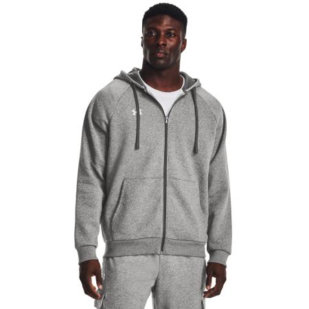 Under Armour Rival Fleece Herenhoodie met ritssluiting Castlerock Light Heather / Wit XXL