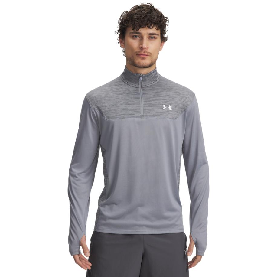 Herenshirt Under Armour Tech™ Utility met korte kits Staal / Castlerock / Wit XXL Grijs