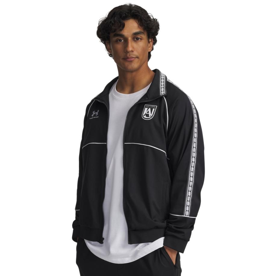 Herenshirt Under Armour 96 Terrace met volledige rits Zwart / Wit S Zwart