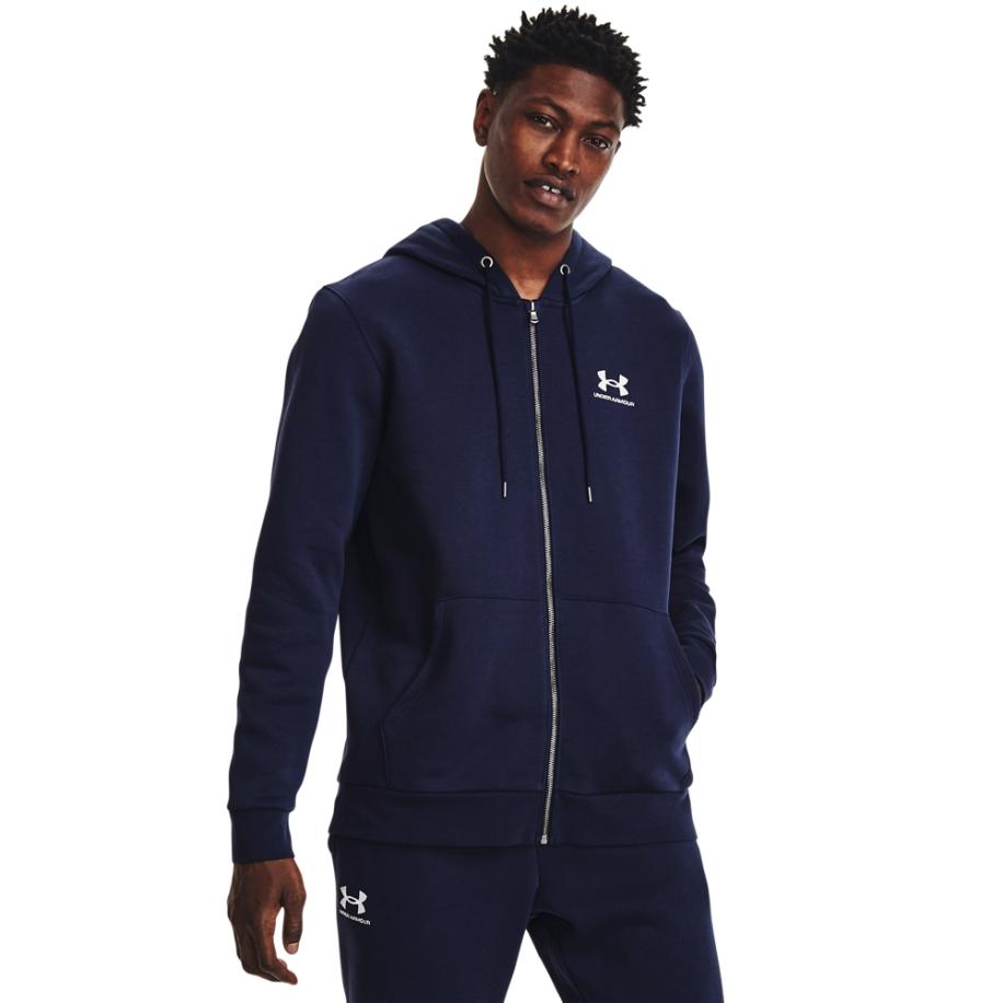 Herenhoodie Under Armour Icon Fleece met volledige rits Midnight Marineblauw / Wit M Blauw