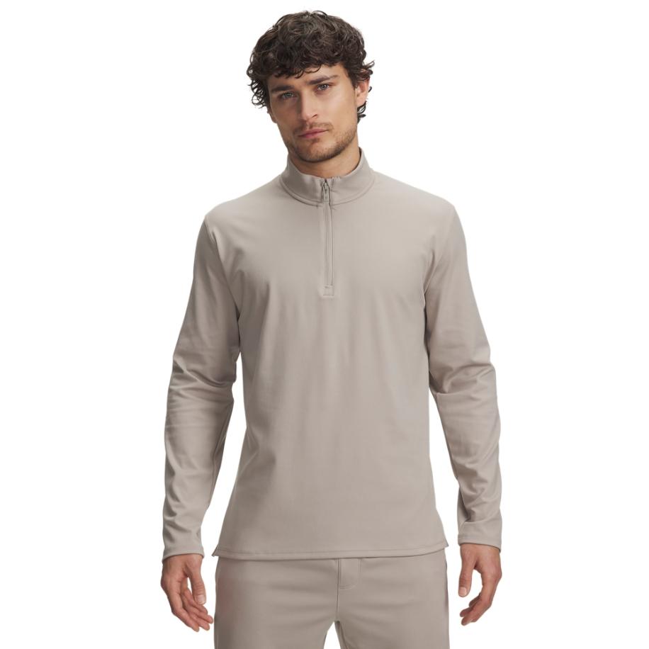 Under Armour Meridian Herenshirt met korte rits Timberwolf Taupe / Timberwolf Taupe S Bruin