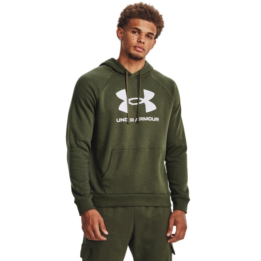 Herenhoodie Under Armour Rival Fleece Logo Marine OD Groente / Wit L Groen