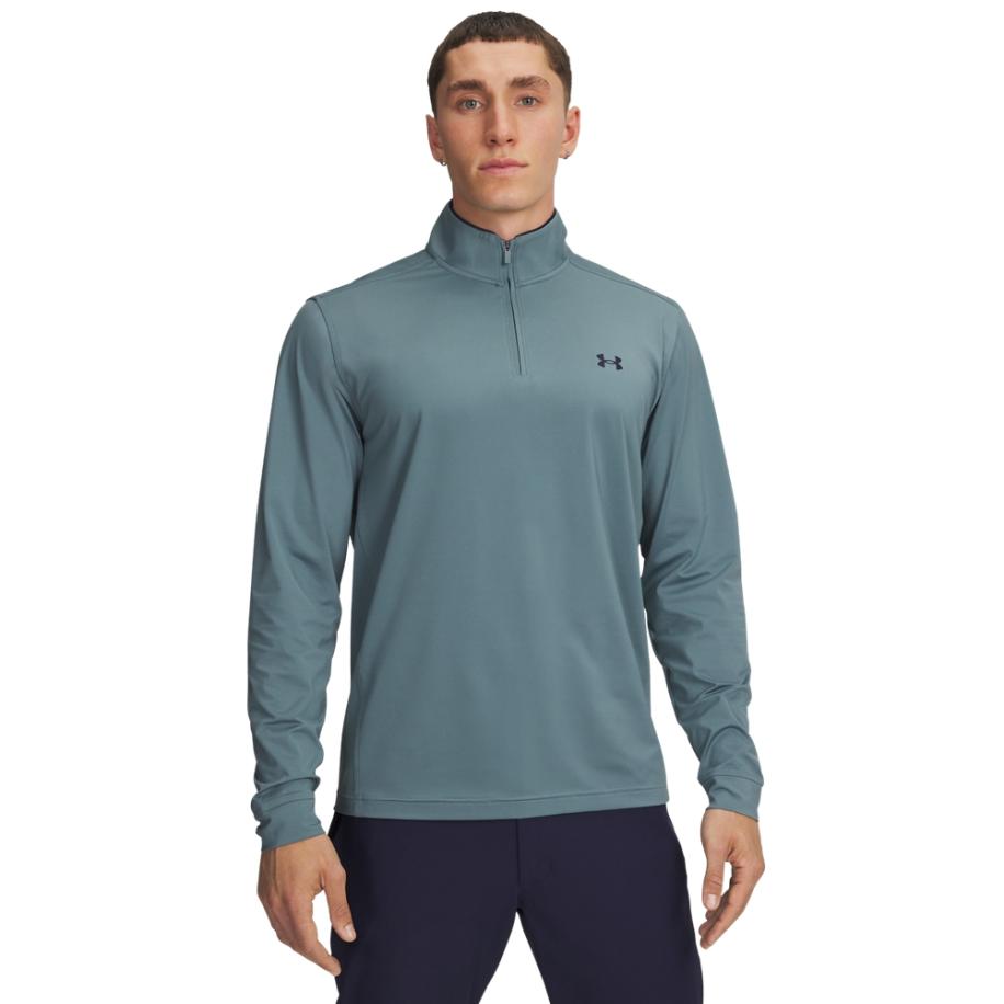 Under Armour Drive Herenshirt met korte rits Jasper Blauw / Midnight Marineblauw L Blauw