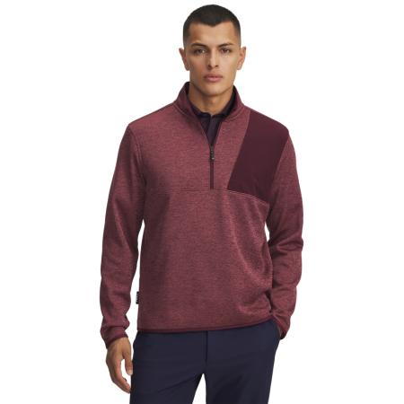 Herenshirt Under Armour Drive SweaterFleece met korte rits donker kastanjebruin / donker kastanjebruin XXL