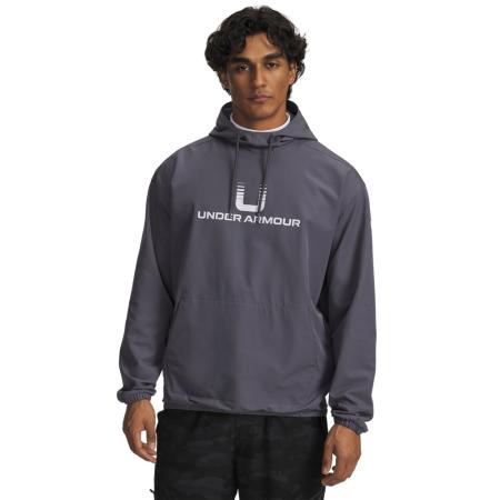 Herenhoodie Under Armour Unstoppable Woven Castlerock / Wit XL