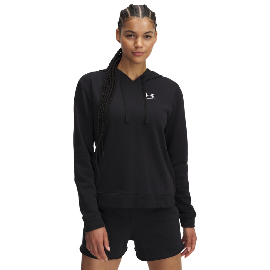 Under Armour Rival Terry Hoodie voor dames Zwart / Wit L Zwart