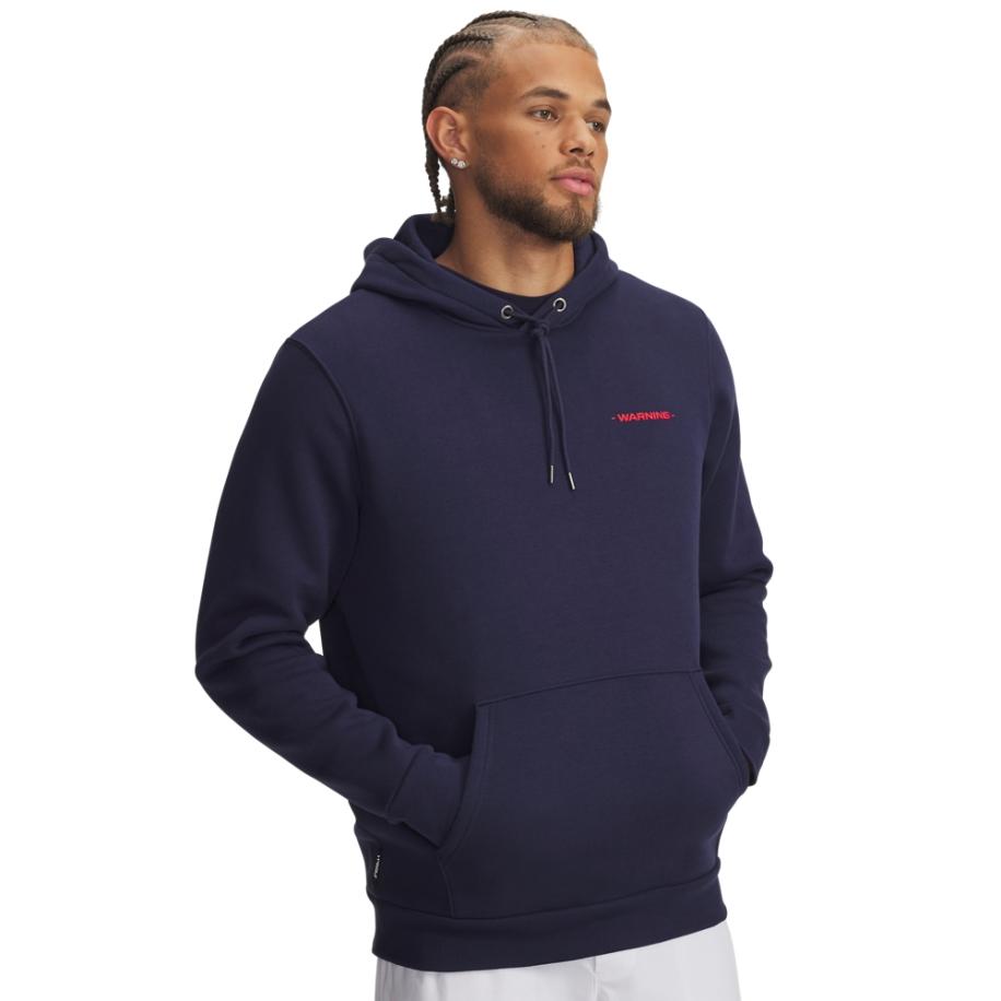 Herenhoodie Under Armour Drive Warning Midnight Marineblauw / Midnight Marineblauw / Rood M Blauw