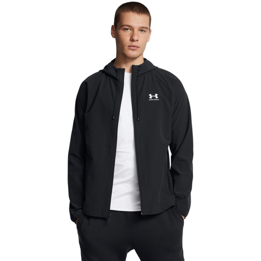 Herenwindjack Under Armour Stretch Woven Zwart / Wit 3XL Zwart