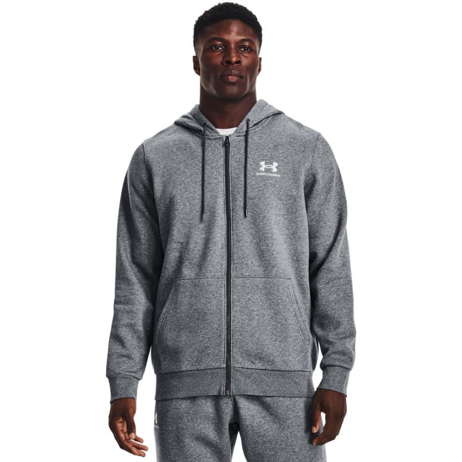 Herenhoodie Under Armour Icon Fleece met volledige rits Pitch Grijs Medium Heather / Wit XXL Grijs