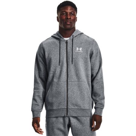 Herenhoodie Under Armour Icon Fleece met volledige rits Pitch Grijs Medium Heather / Wit XXL