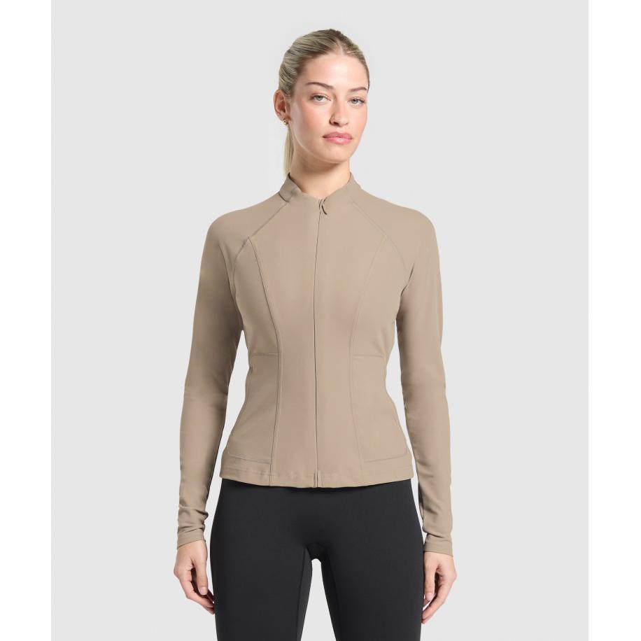 Gymshark Conditioning Full Zip Jacket Lifestyle Brown Bruin