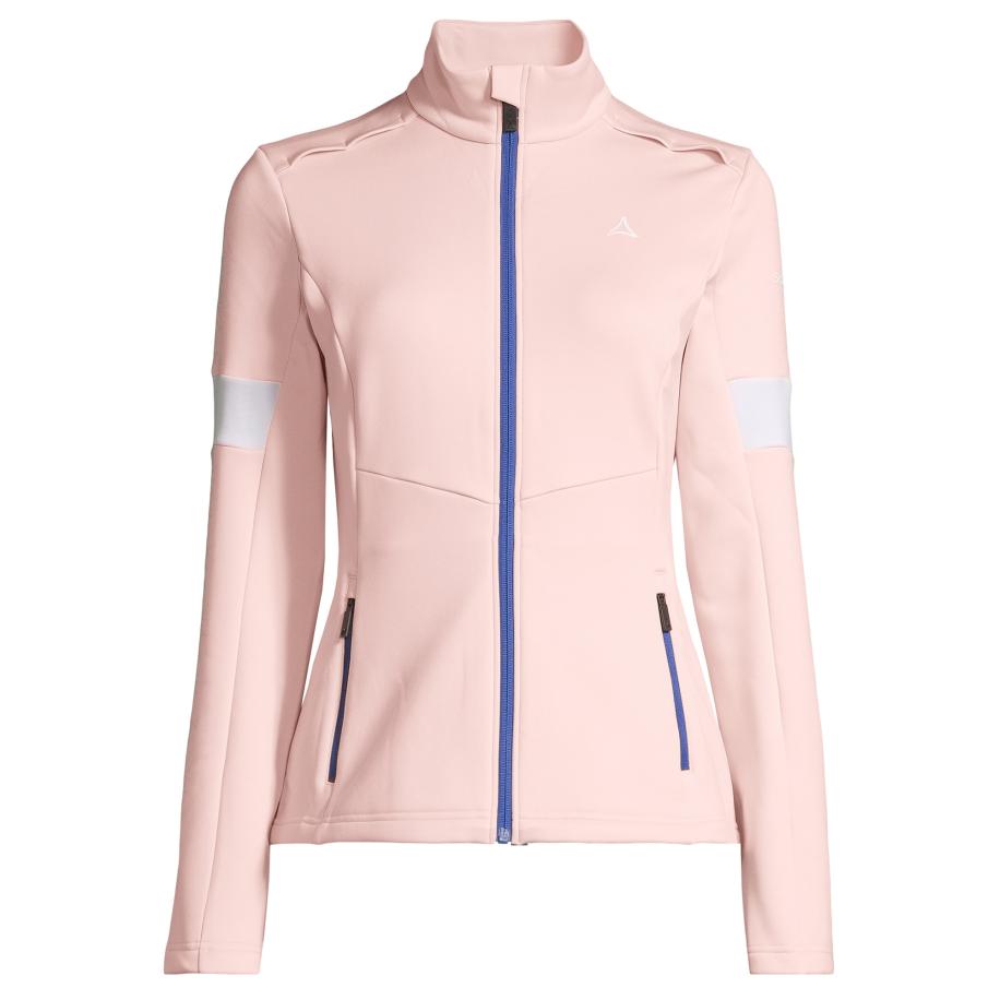 Schöffel Functionele fleece jas Grassen blauw / oudroze / offwhite Roze
