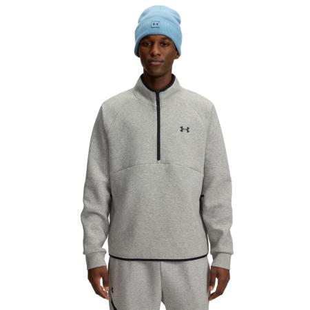 Herenitem met korte rits Under Armour Unstoppable Fleece Mod Grijs Light Heather / Zwart XL