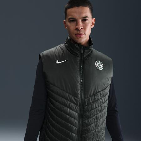 Chelsea FC Windrunner Nike Therma-FIT middelzware, gewatteerde voetbalbodywarmer voor heren - Groen