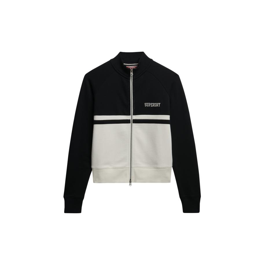 Superdry Trainingsjack zwart / wit Zwart