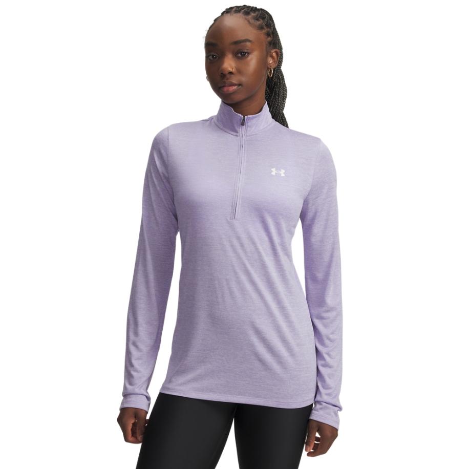 Under Armour Tech™ Twist Damesitem met korte rits Transparent / Wit XL Paars
