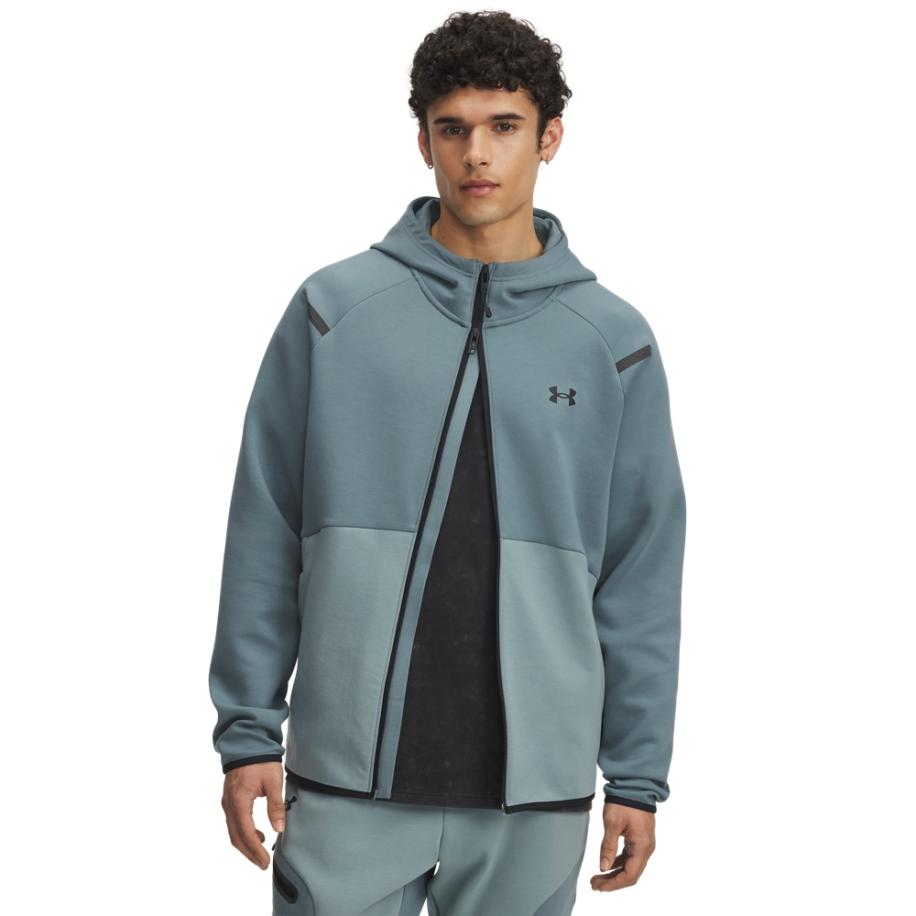 Under Armour Unstoppable Fleece Herenhoodie met rits Jasper Blauw / Serpentine / Zwart XS Blauw