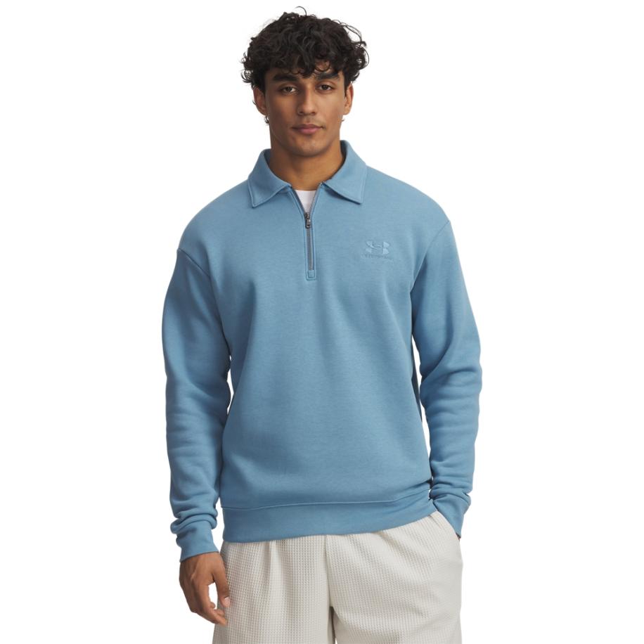 Herentop Under Armour Icon Fleece met kraag en rits Blauw Smoke / Blauw Smoke L Blauw