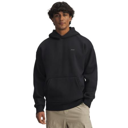 Herenhoodie Under Armour Icon Heavyweight Rib Zwart / Wit XXL