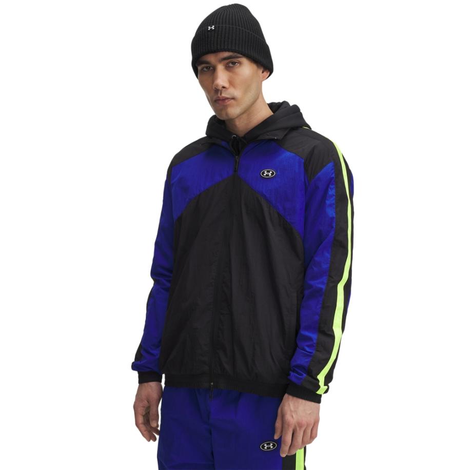 Under Armour Icon Woven trainingsjack voor heren Zwart / Royal / Wit XXL Zwart