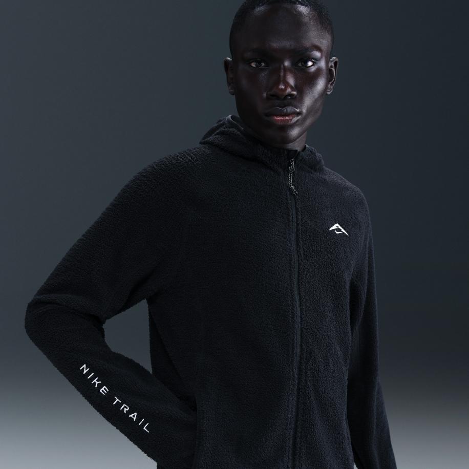 Nike Trail Dri-FIT hardloopjack van fleece voor heren - Zwart Zwart
